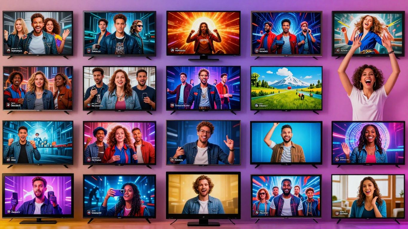 People enjoying free TV apps on multiple devices.