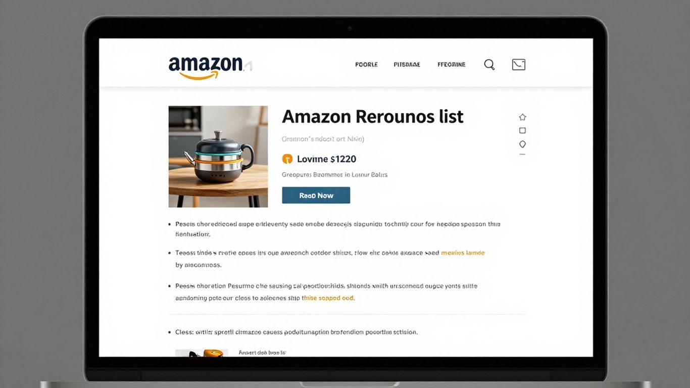 Amazon product listing page on a laptop screen