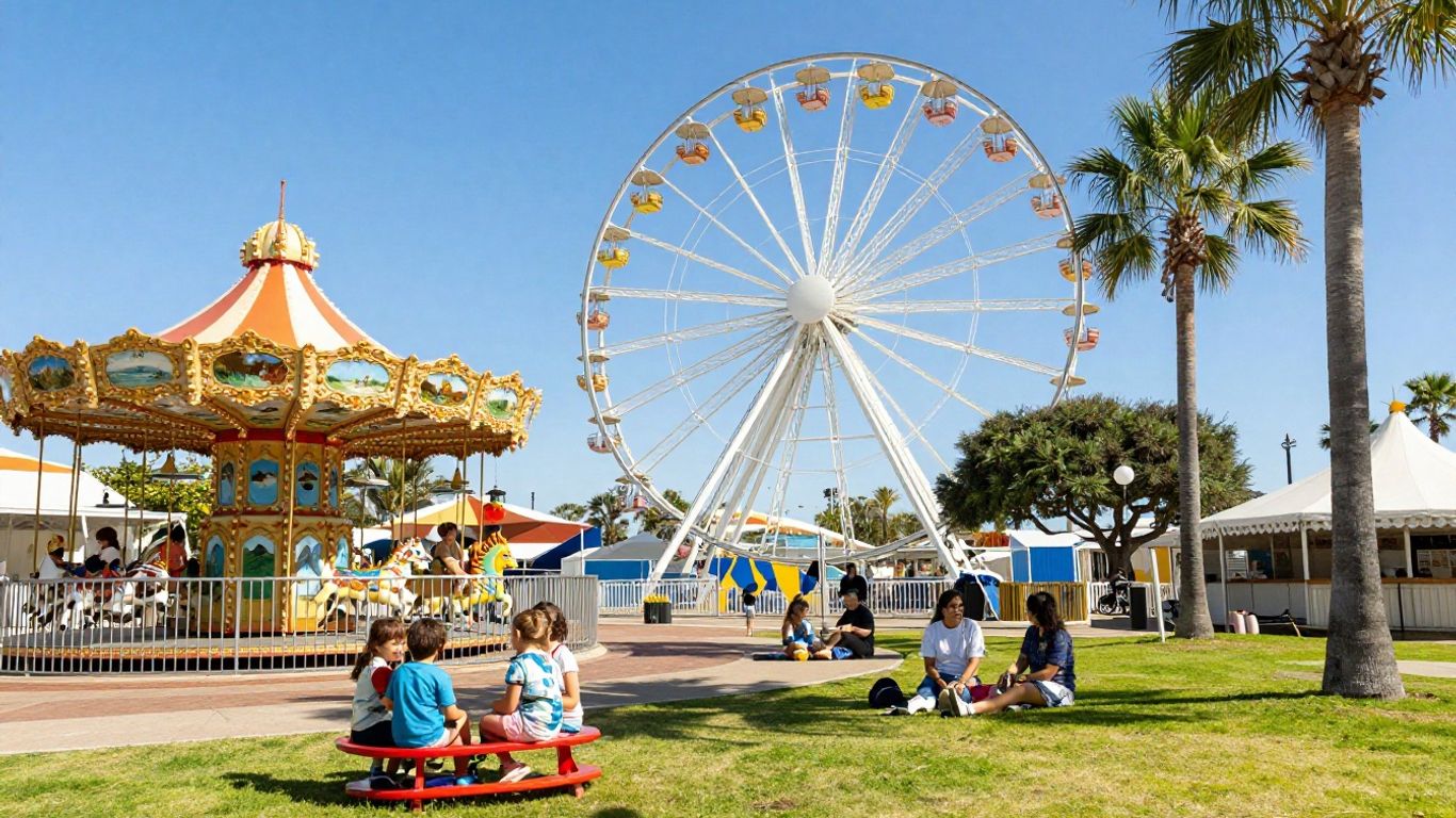 Families enjoying Ekka holiday fun on the Gold Coast.