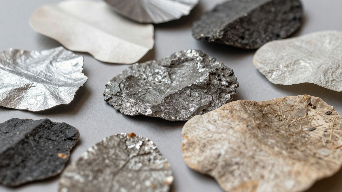 Verschiedene Materialien mit einzigartigen Texturen und Farben.