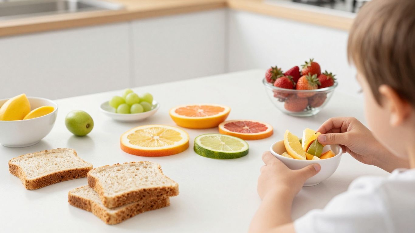 Healthy toddlers snacking