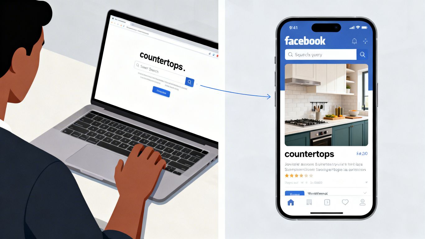Googled Countertops, Now See Your Facebook Ad: Cross-Platform Setup