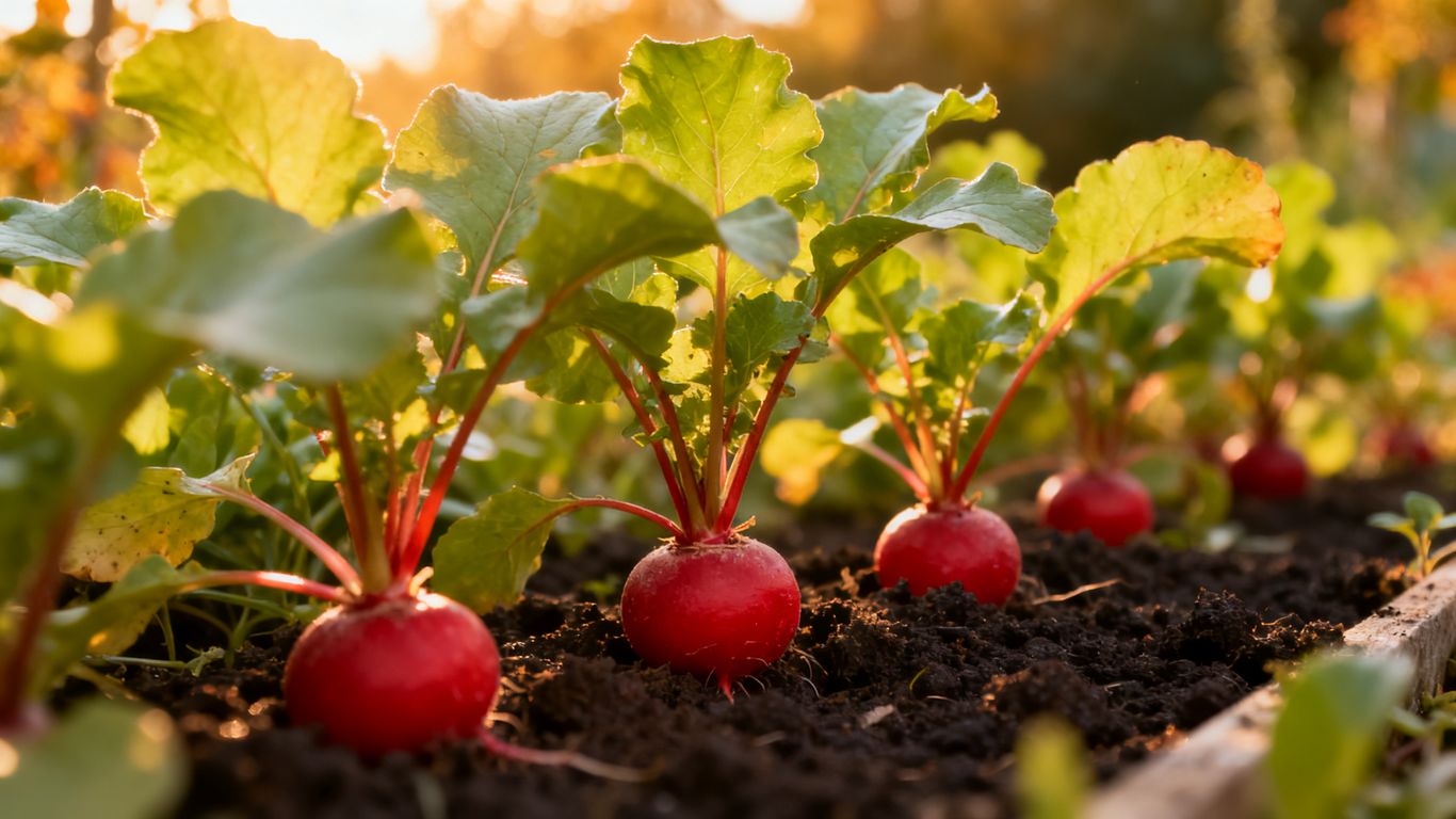 Ein gesundes Radieschenbeet im Garten