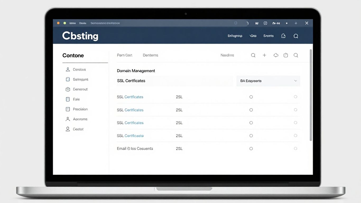 Interface de gestion de domaine sur un écran d'ordinateur