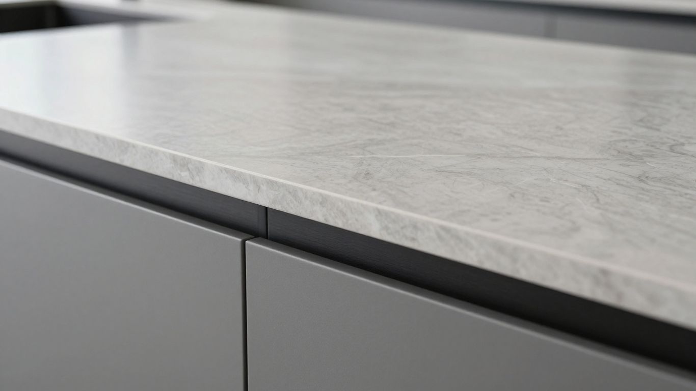 Modern kitchen countertop with elegant edge detail.