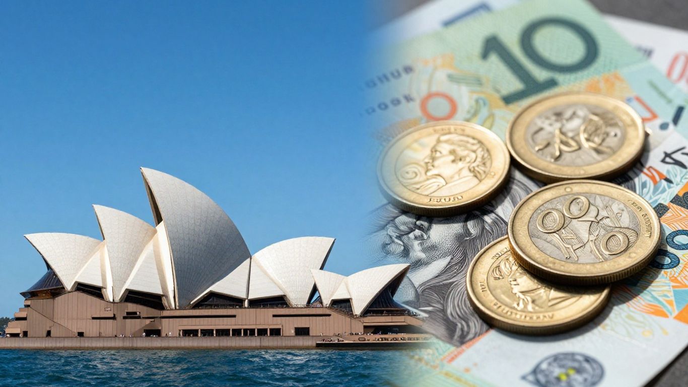 Australian currency and Sydney Opera House