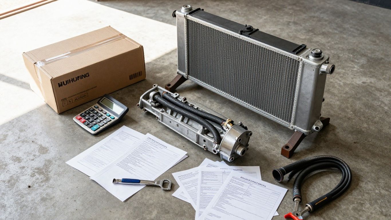 American V8 parts and budget planning in garage