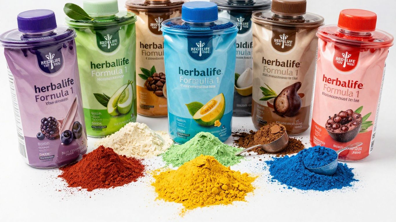 Herbalife Formula 1 shake mix flavors and ingredients.