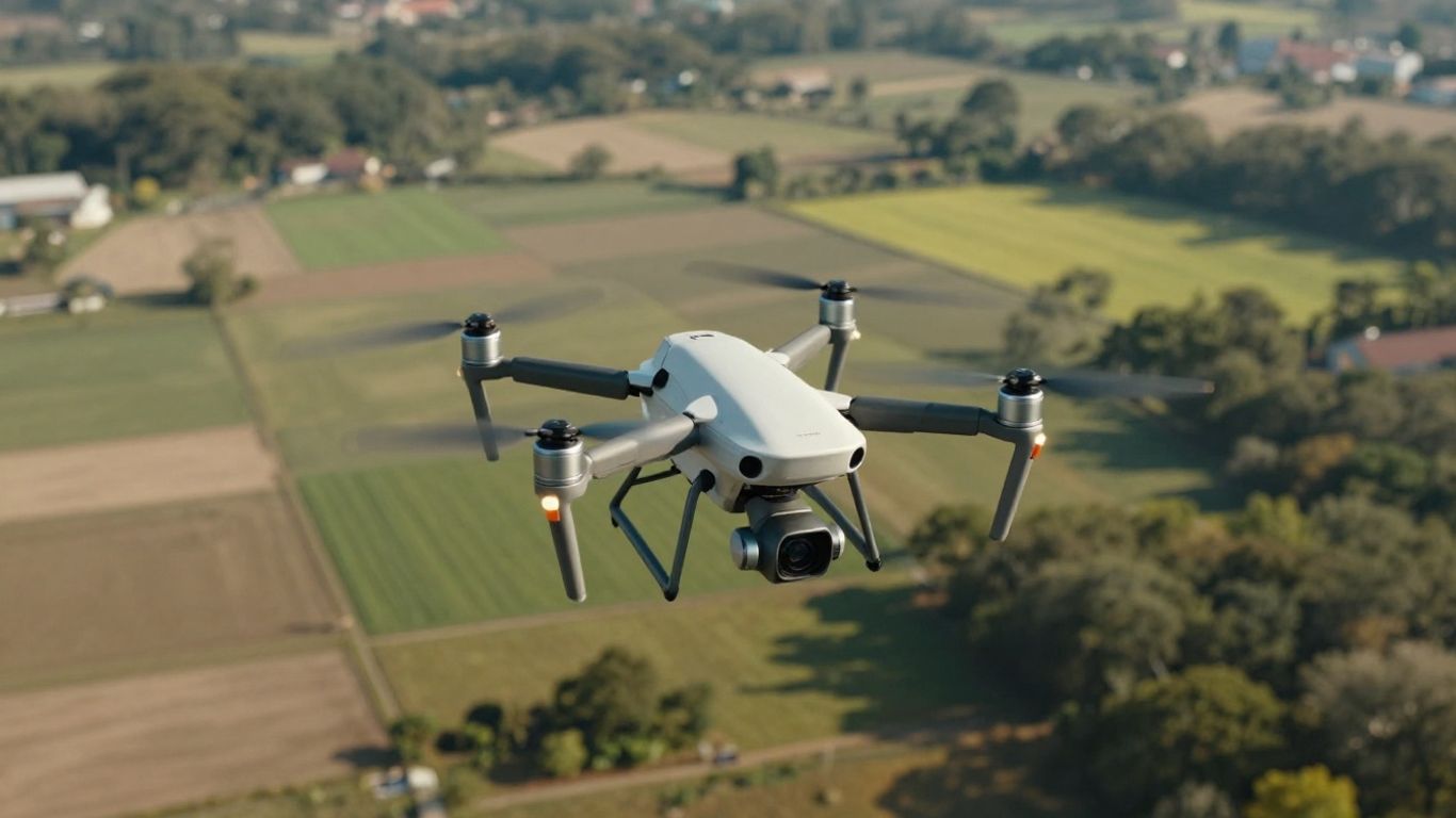 Drone hovering mid-air, ready for autonomous flight.