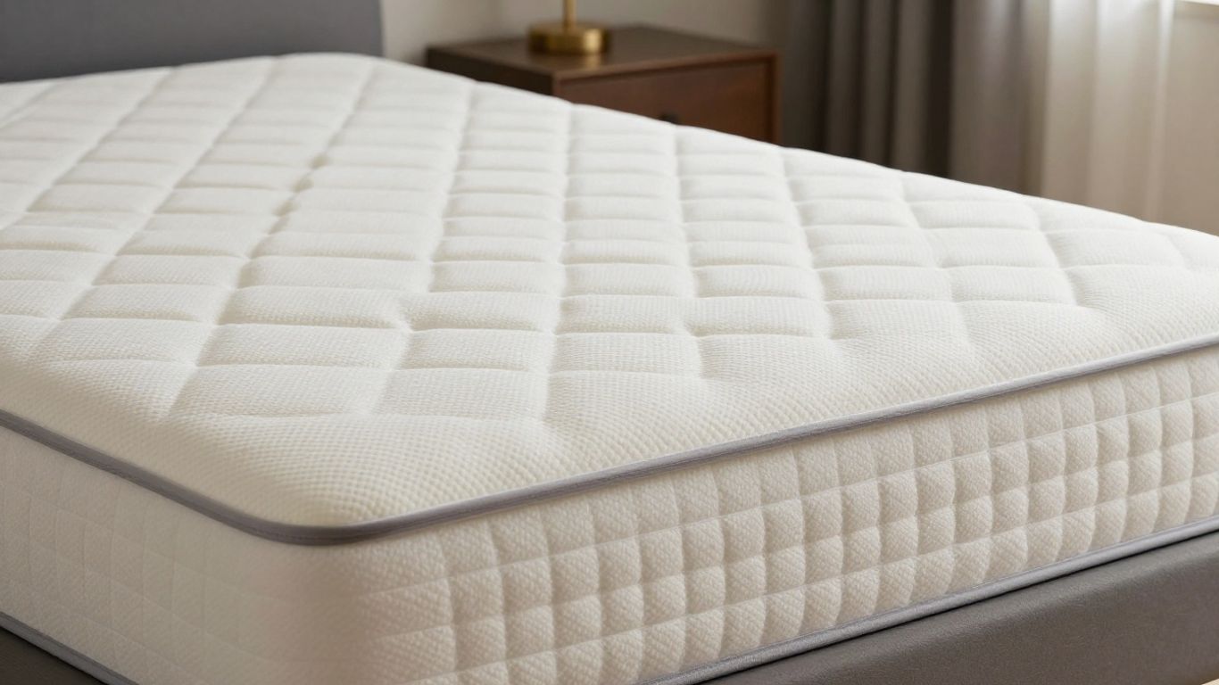 Plush memory foam mattress with neat bedding.