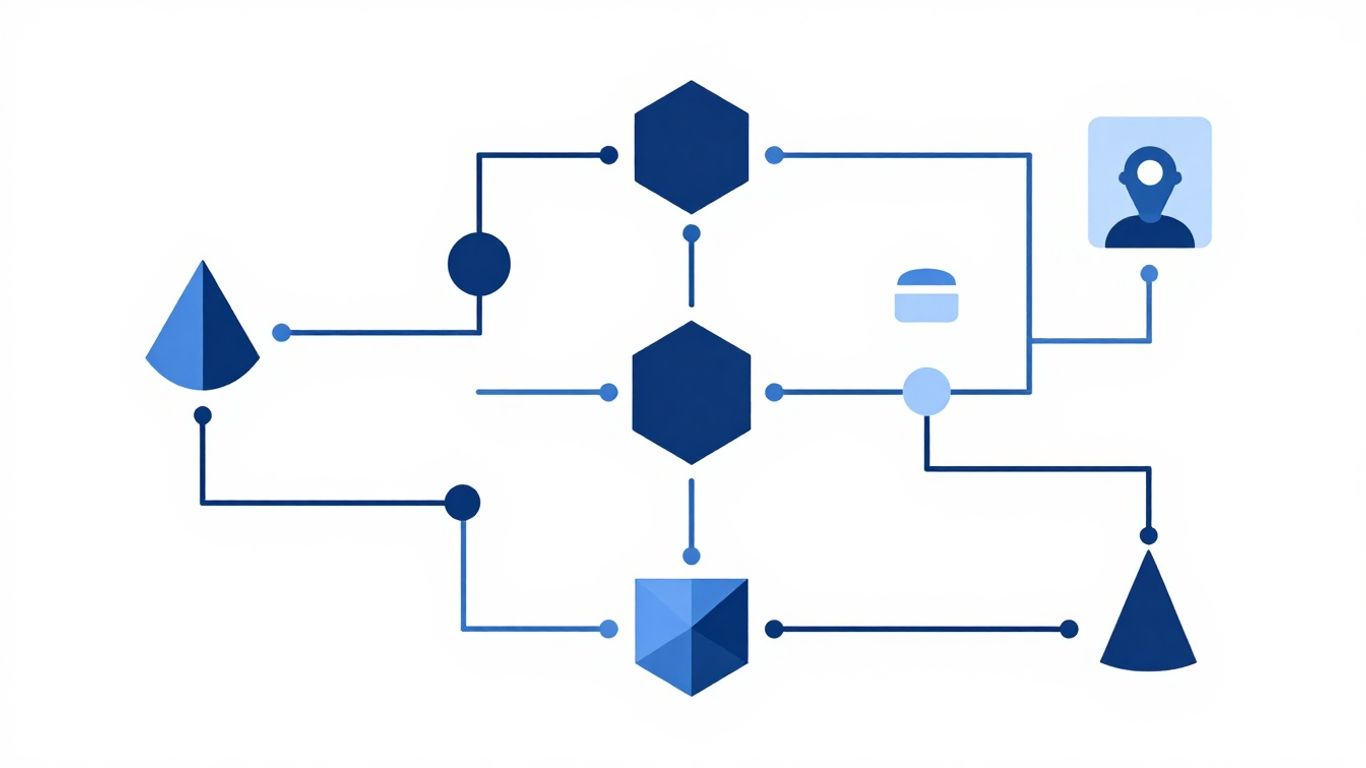 Technical illustration of digital security and data flow.