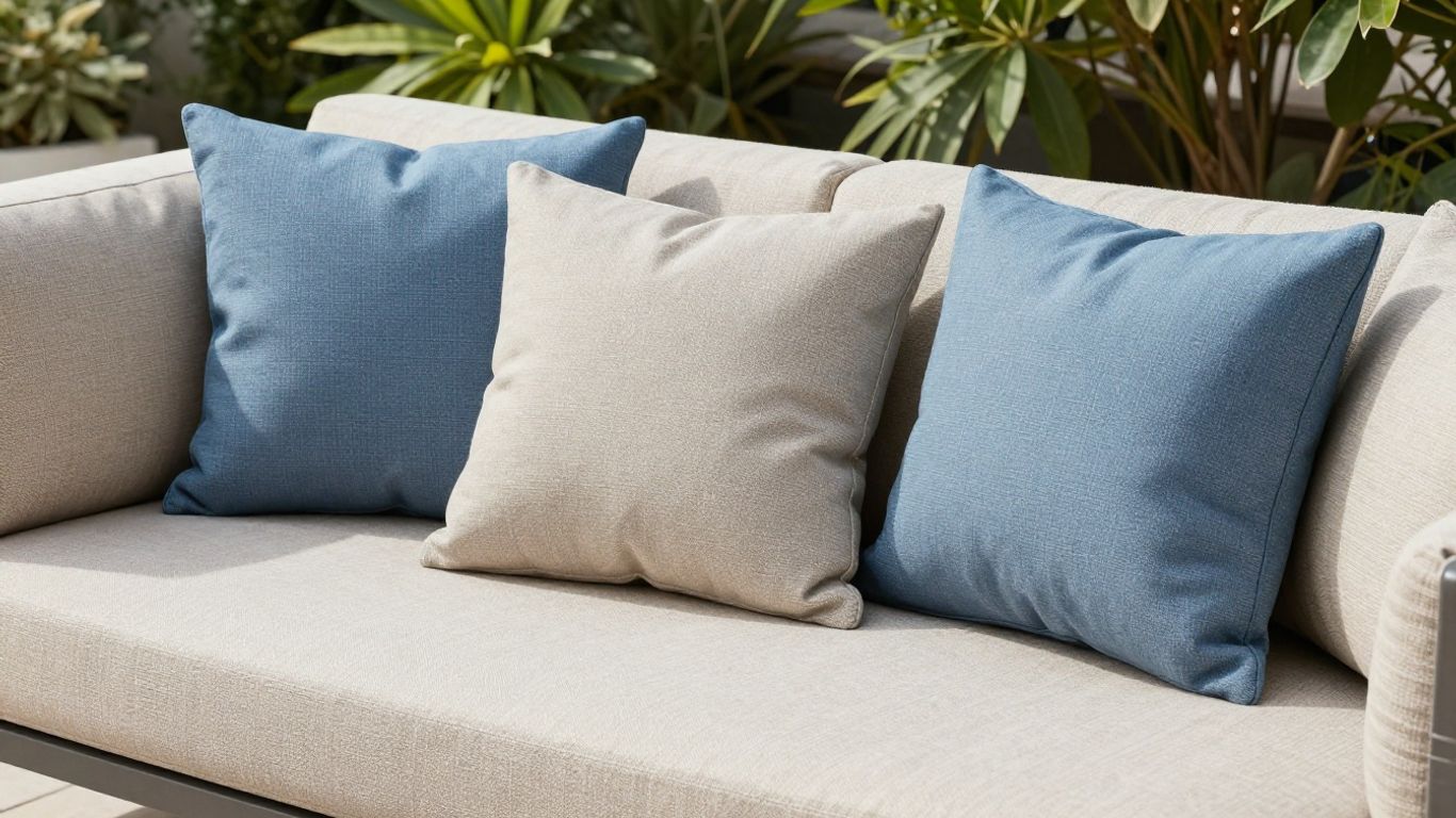 Close view of textured outdoor cushions and upholstery