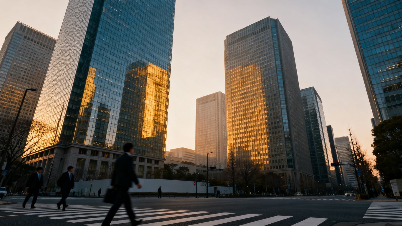 Tokyo financial district at the opening bell
