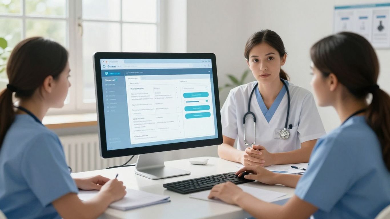 Home health team using integrated financial strategy technology.