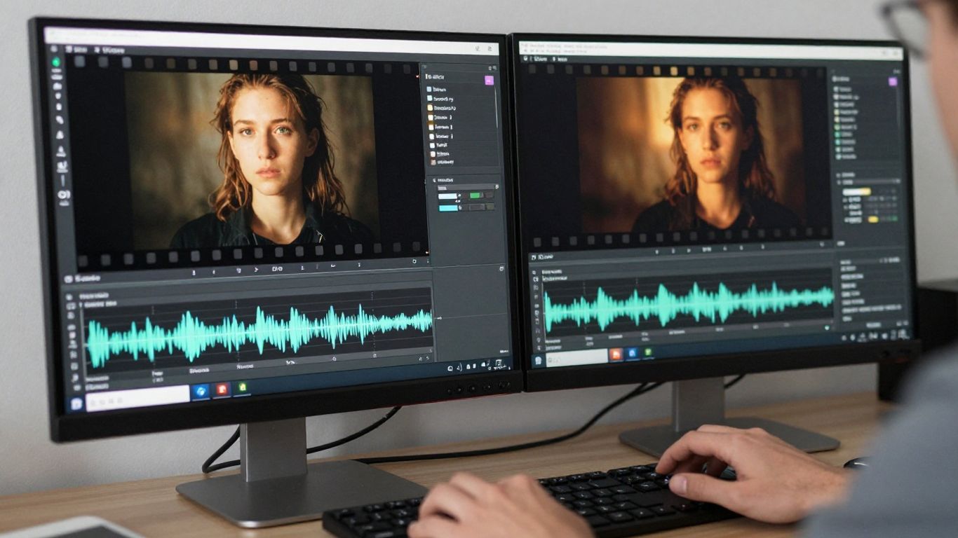 Comparaison de plans vidéo avant étalonnage