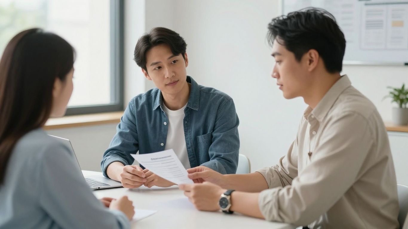 Staff member reviewing an estimate with a patient