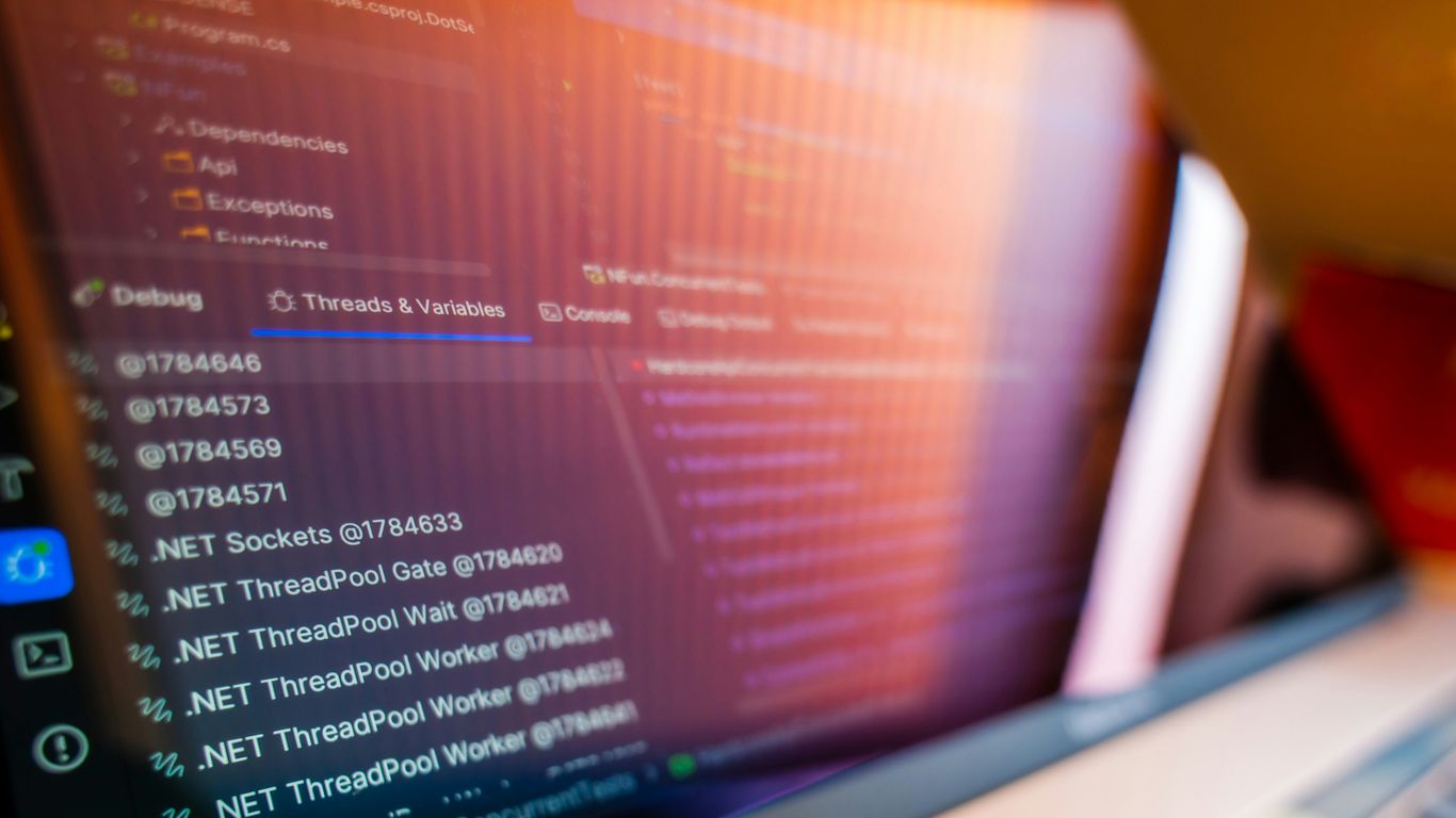 Computer screen displaying code and data.
