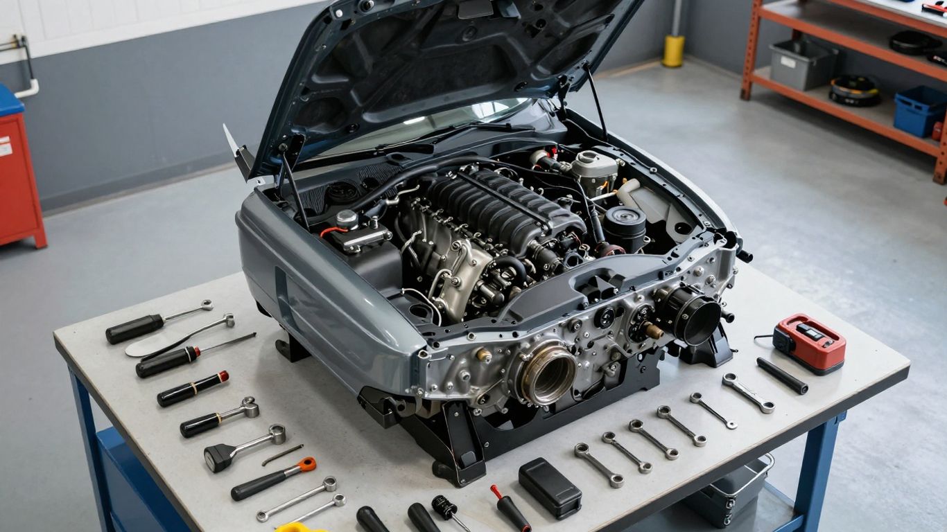Engine swap preparation area