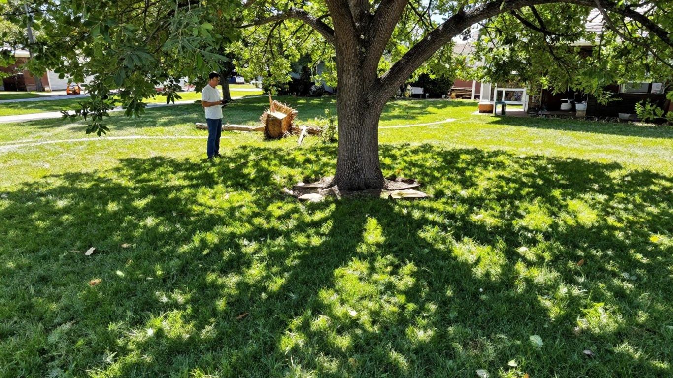 Tree removal completed before summer heat in Sheridan.