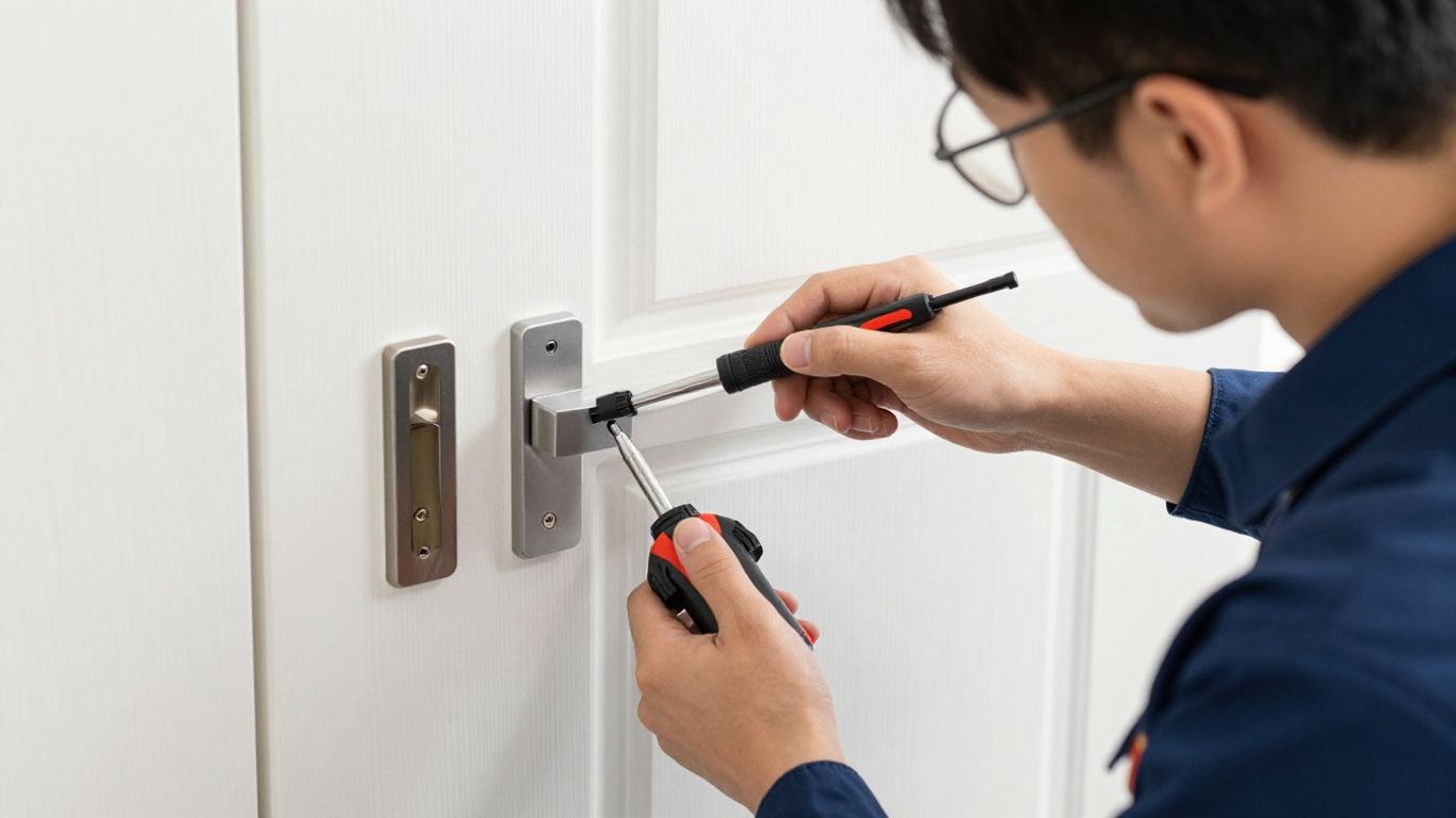 A professional technician testing modern locking systems