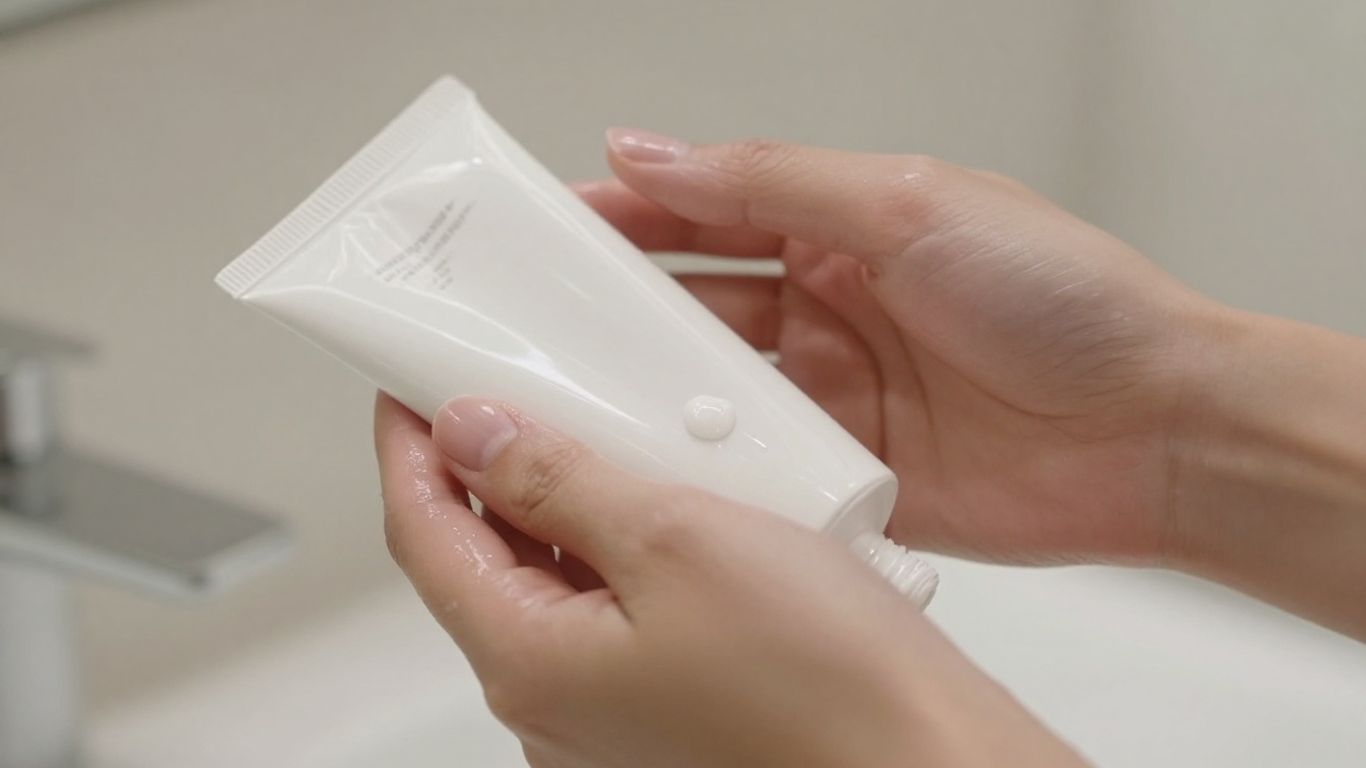 Hands applying water-based lubricant discreetly