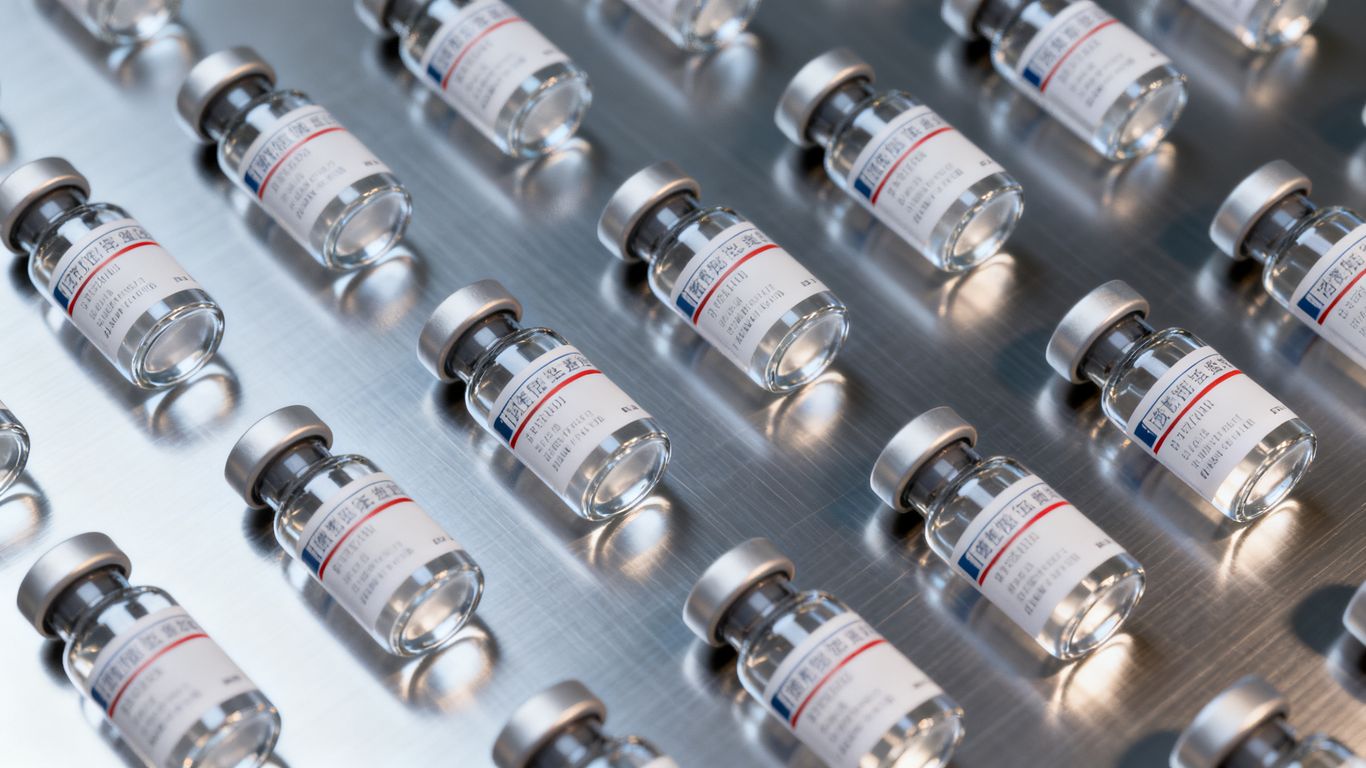Chemical vials on a shelf