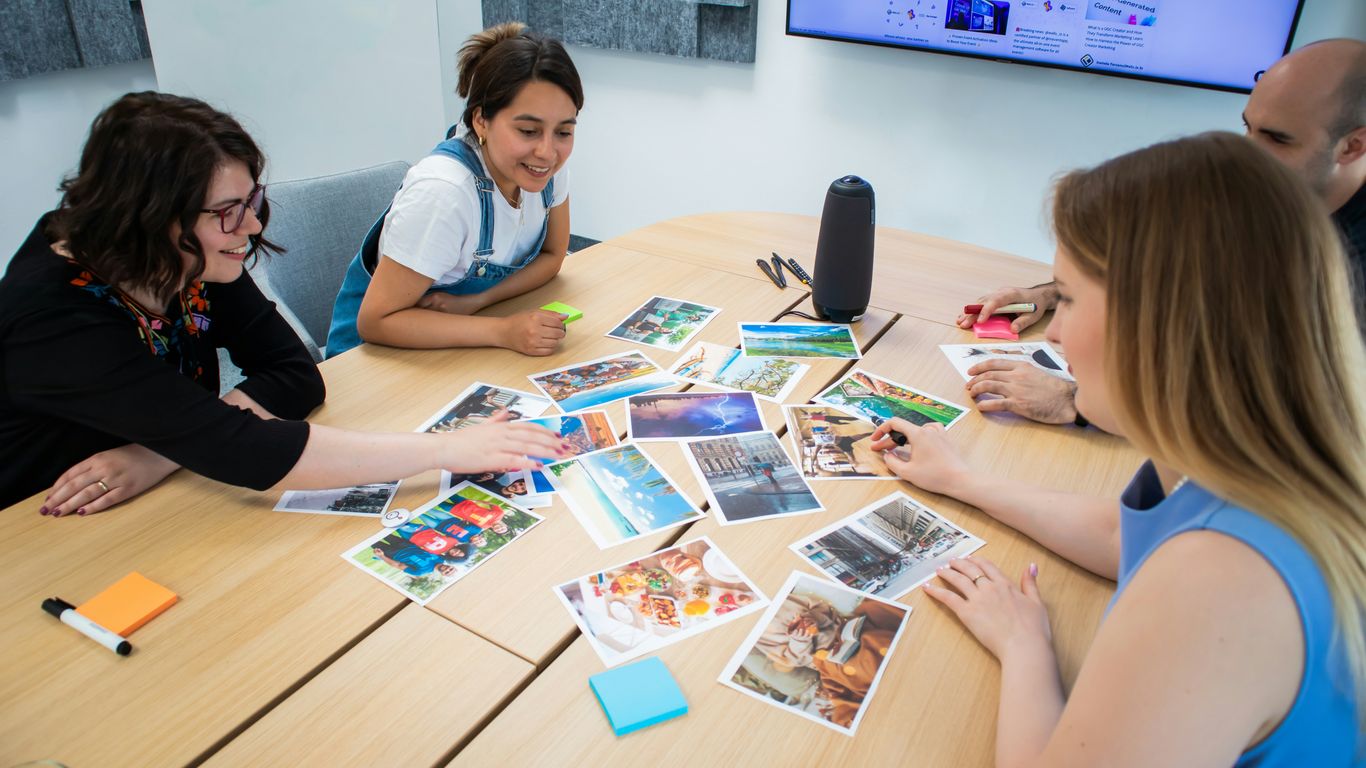 Creative team planning a branded video concept