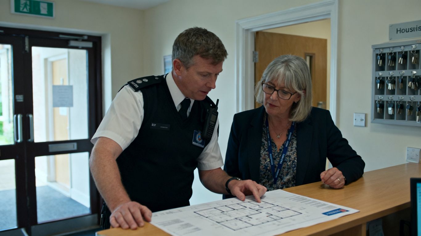 Security staff reviewing accommodation safety plans