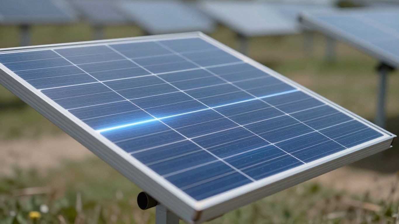 Painel solar Beem com luz azul