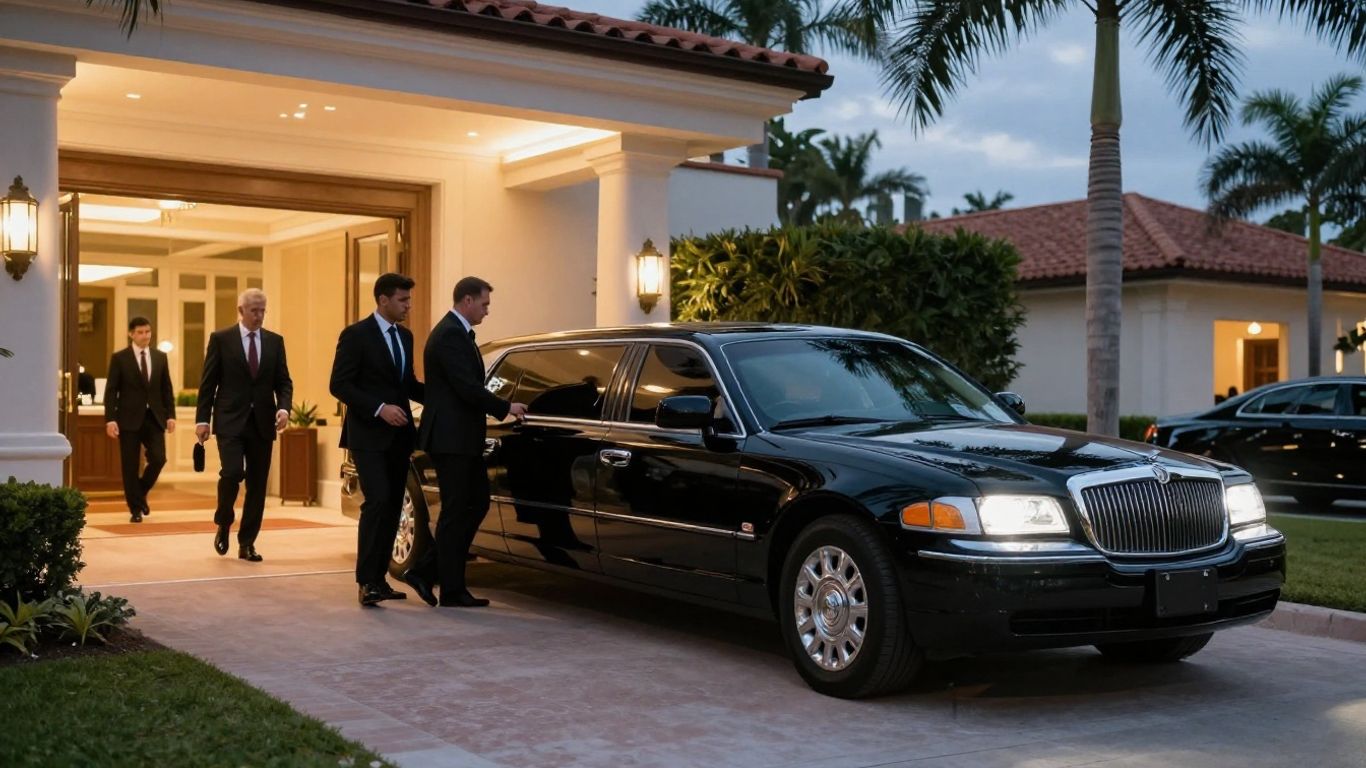 Black luxury SUV near Palm Beach event venue