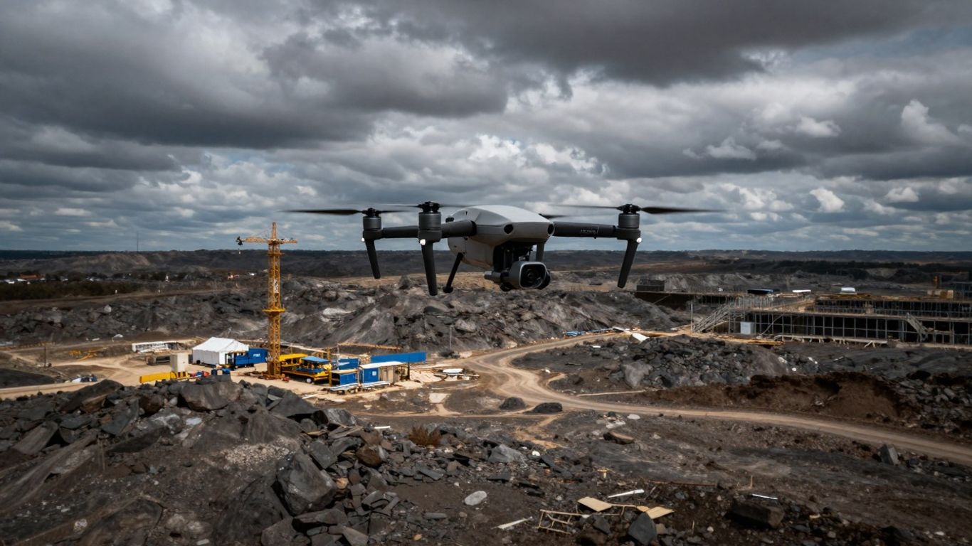 Aerial view of industrial sites