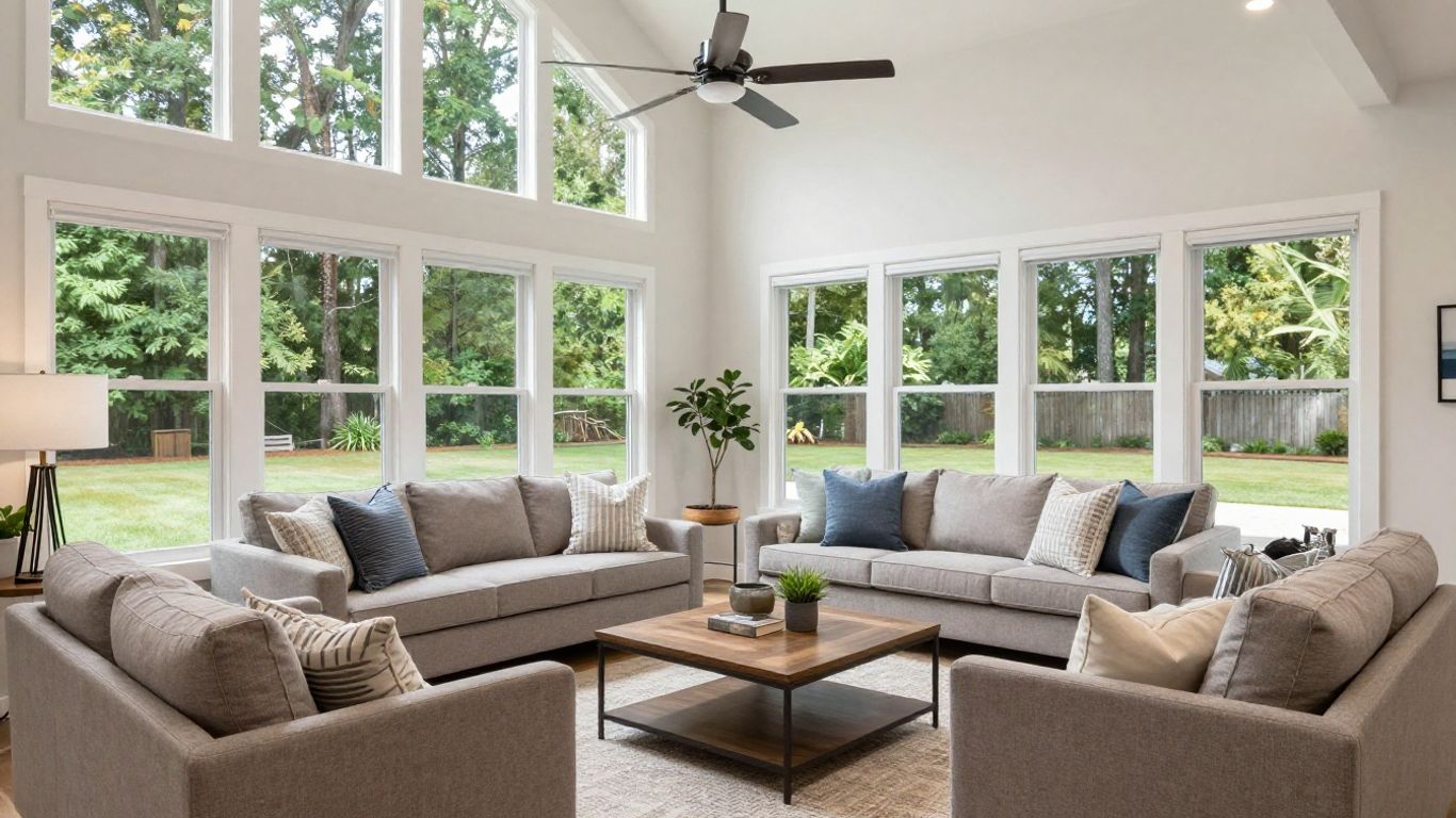 Modern finished basement in Berkeley Lake home