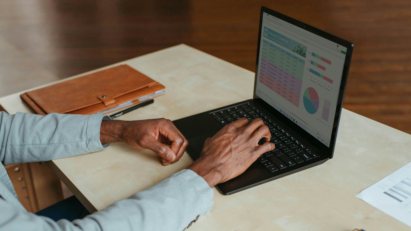 a person using a laptop