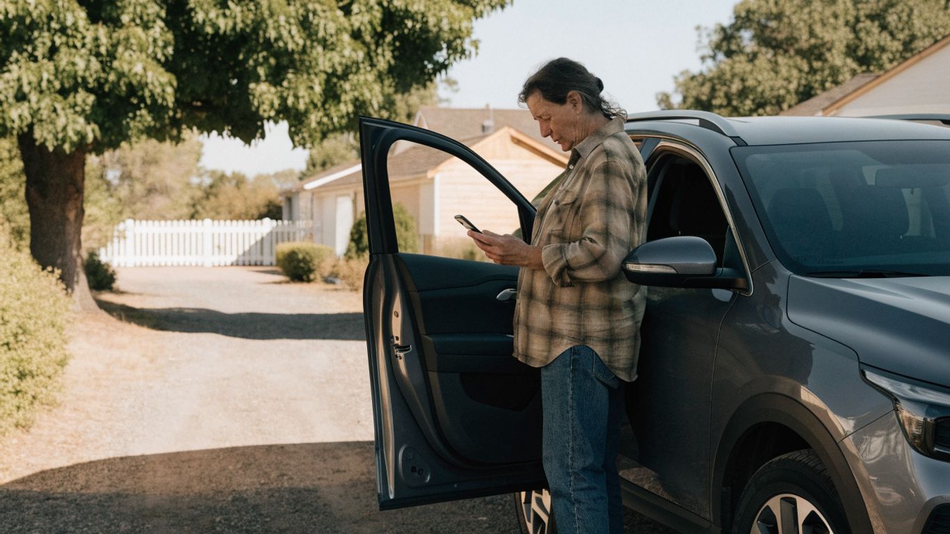 Owner checking Kia vehicle identification details
