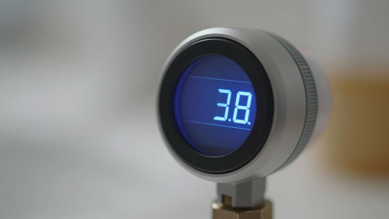 Compteur d'eau moderne avec écran numérique lumineux.