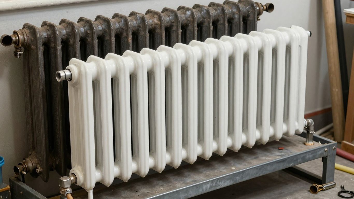 New and used radiator parts comparison