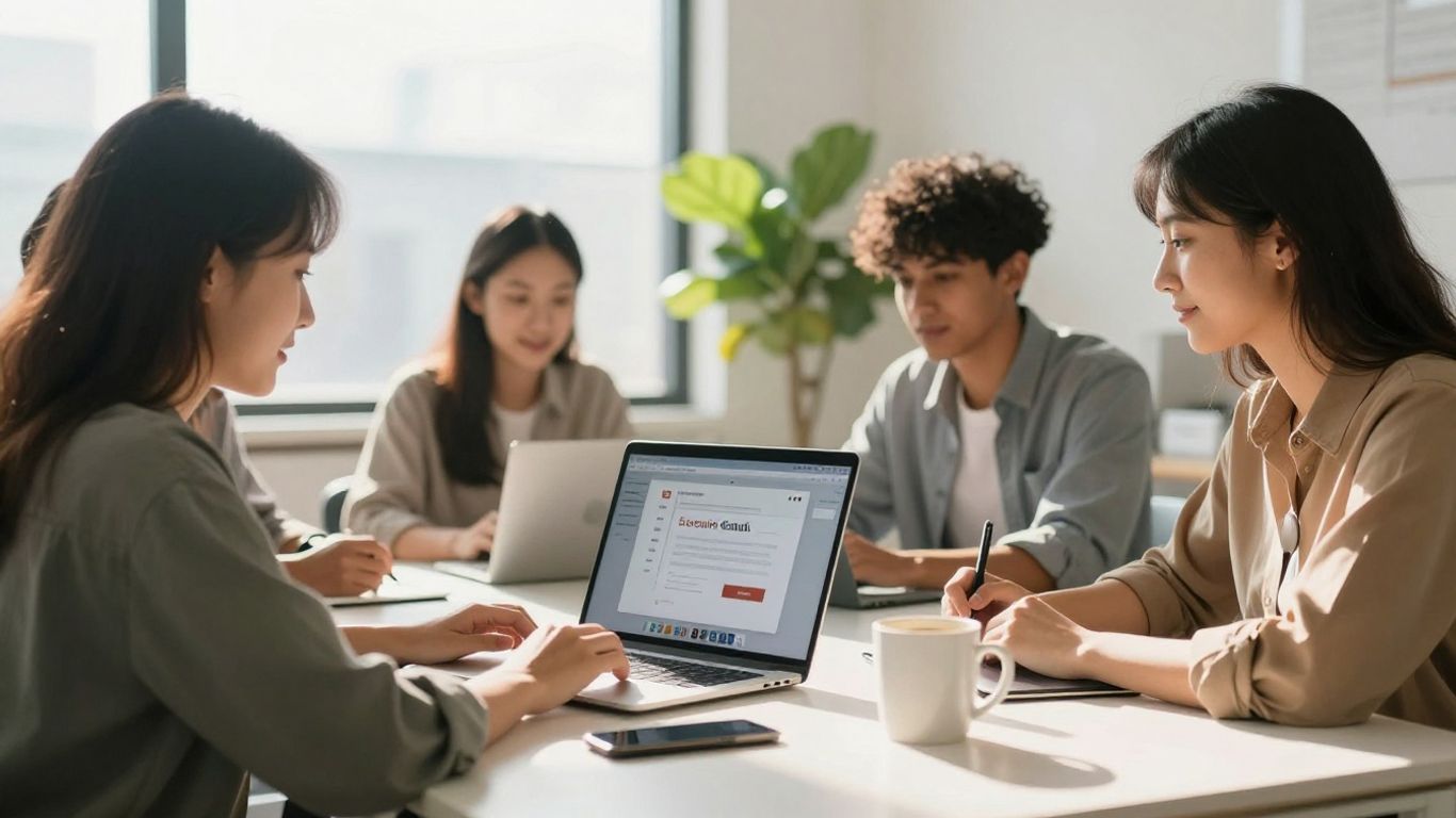 Team collaborating on email marketing strategy