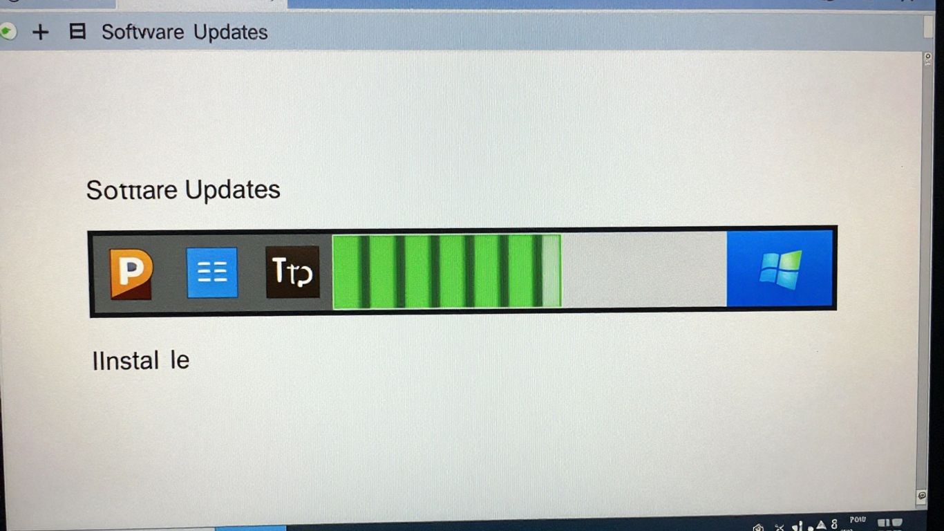 Automated software updates on a computer screen.