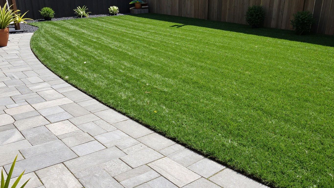 Backyard pavers and turf installation in Nashville.