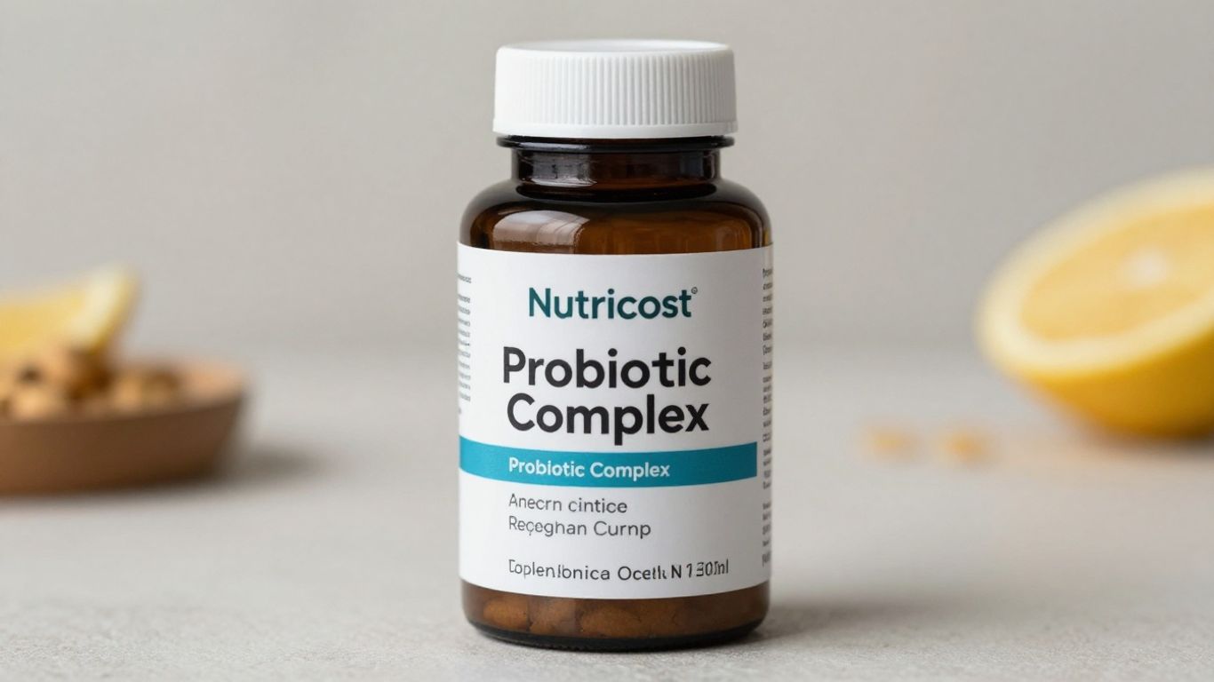 Nutricost Probiotic Complex bottle for men's health.