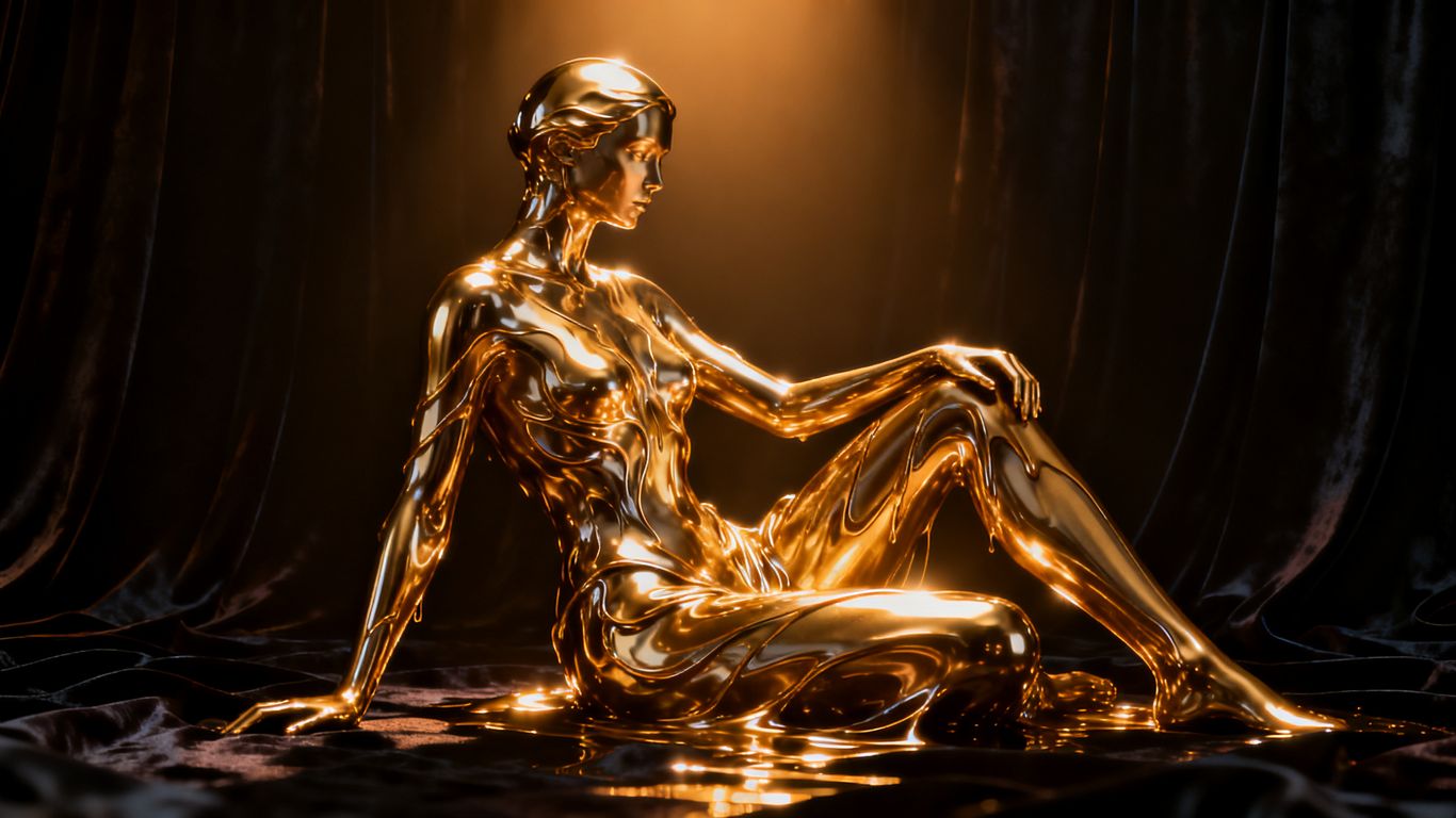 An abstract 3d rendering of vibrant fluid motion