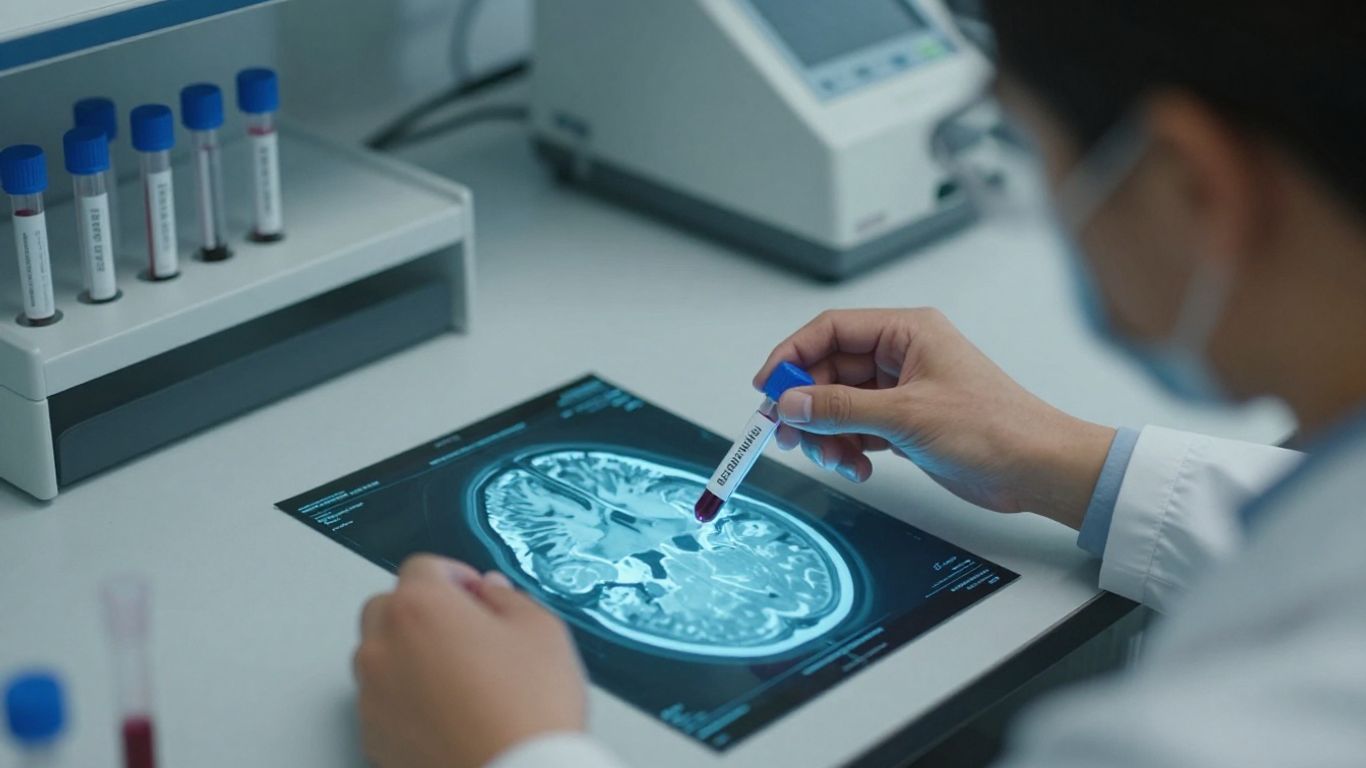 Representação fotográfica de pesquisa cerebral e dados biológicos