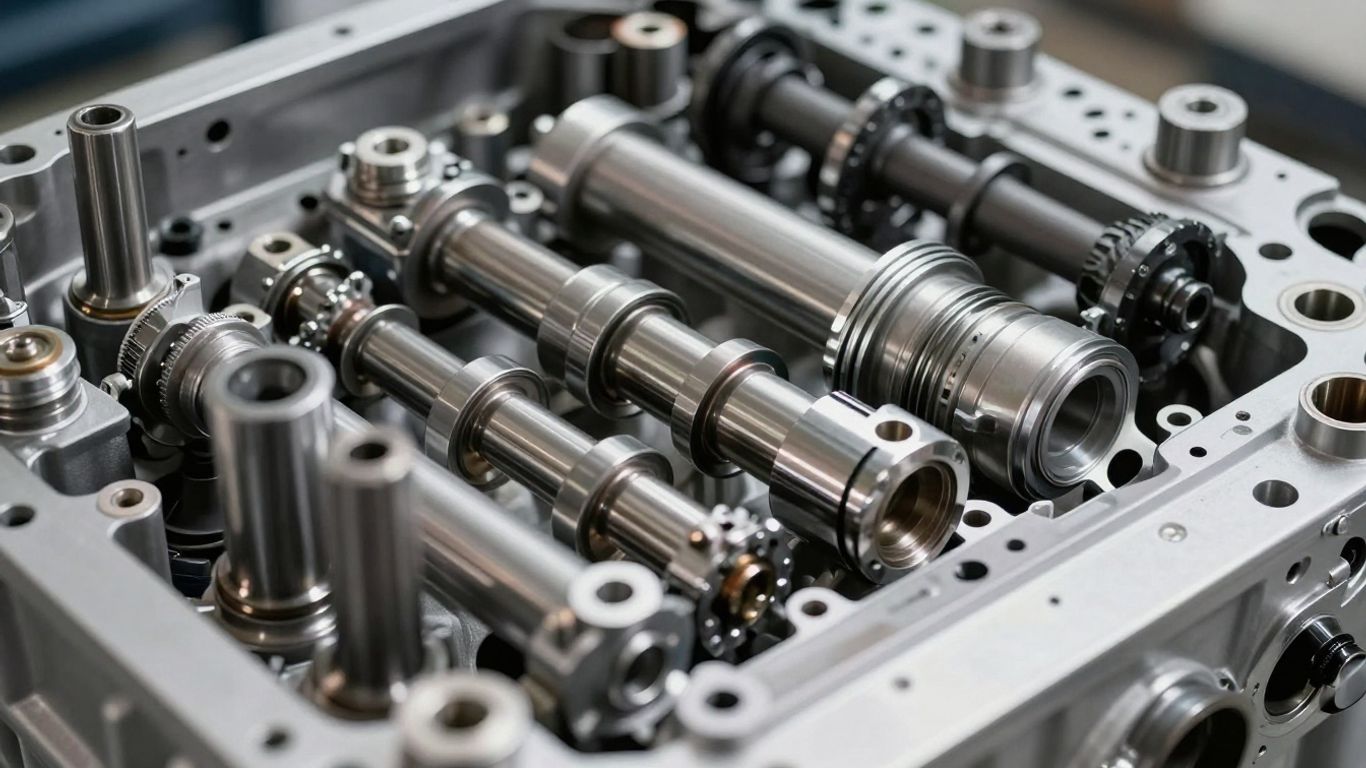 Subaru engine components laid out for replacement.