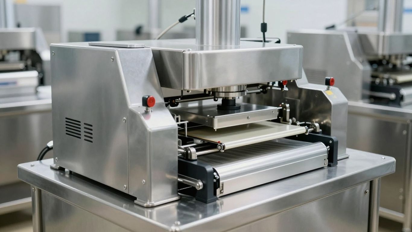 เครื่องซีลในห้องผลิตอาหารที่สะอาดและทันสมัย