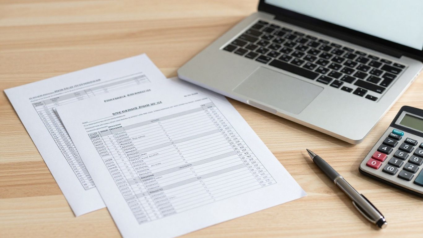 Financial statement fields arranged as JSON objects