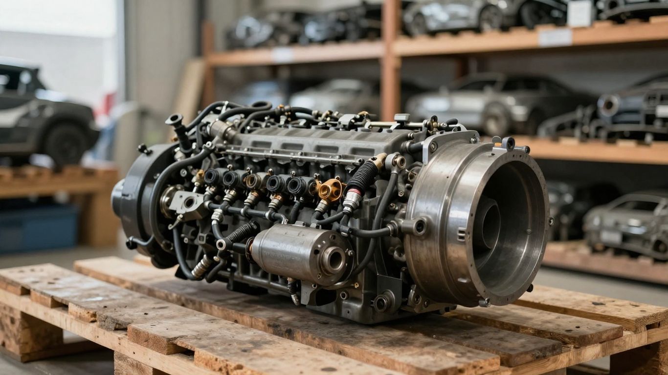 Used Chery engine at an auto parts yard