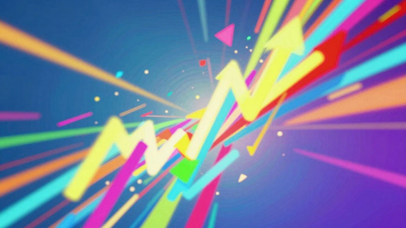 Upward trending abstract shapes indicating financial growth.