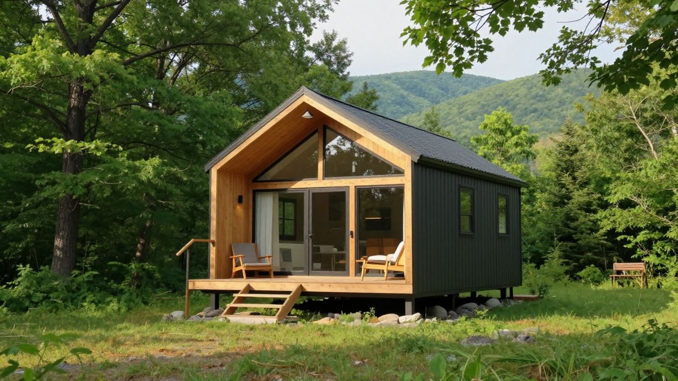 Tiny house in New Hampshire landscape