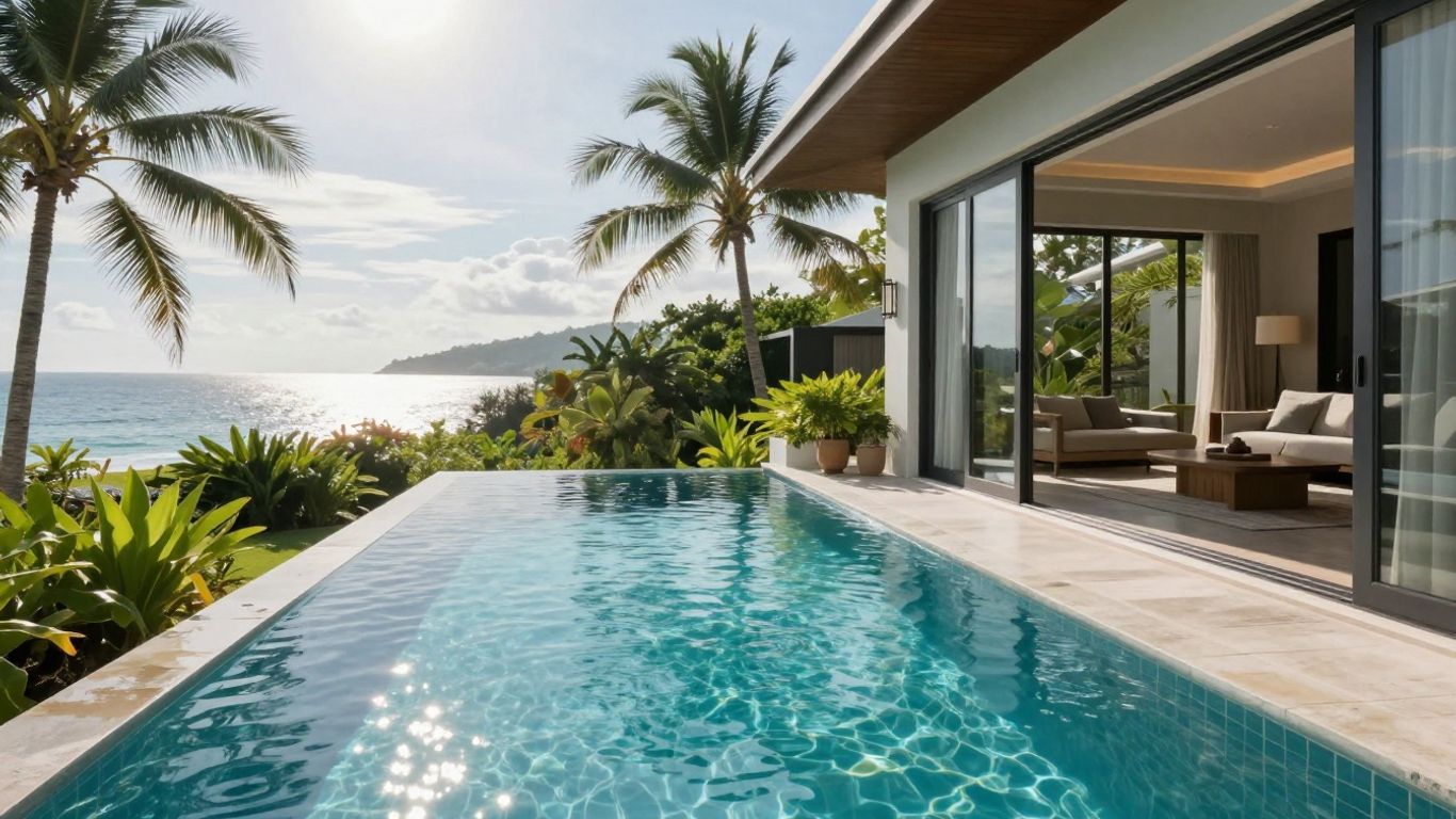 Phuket villa with infinity pool and ocean view.