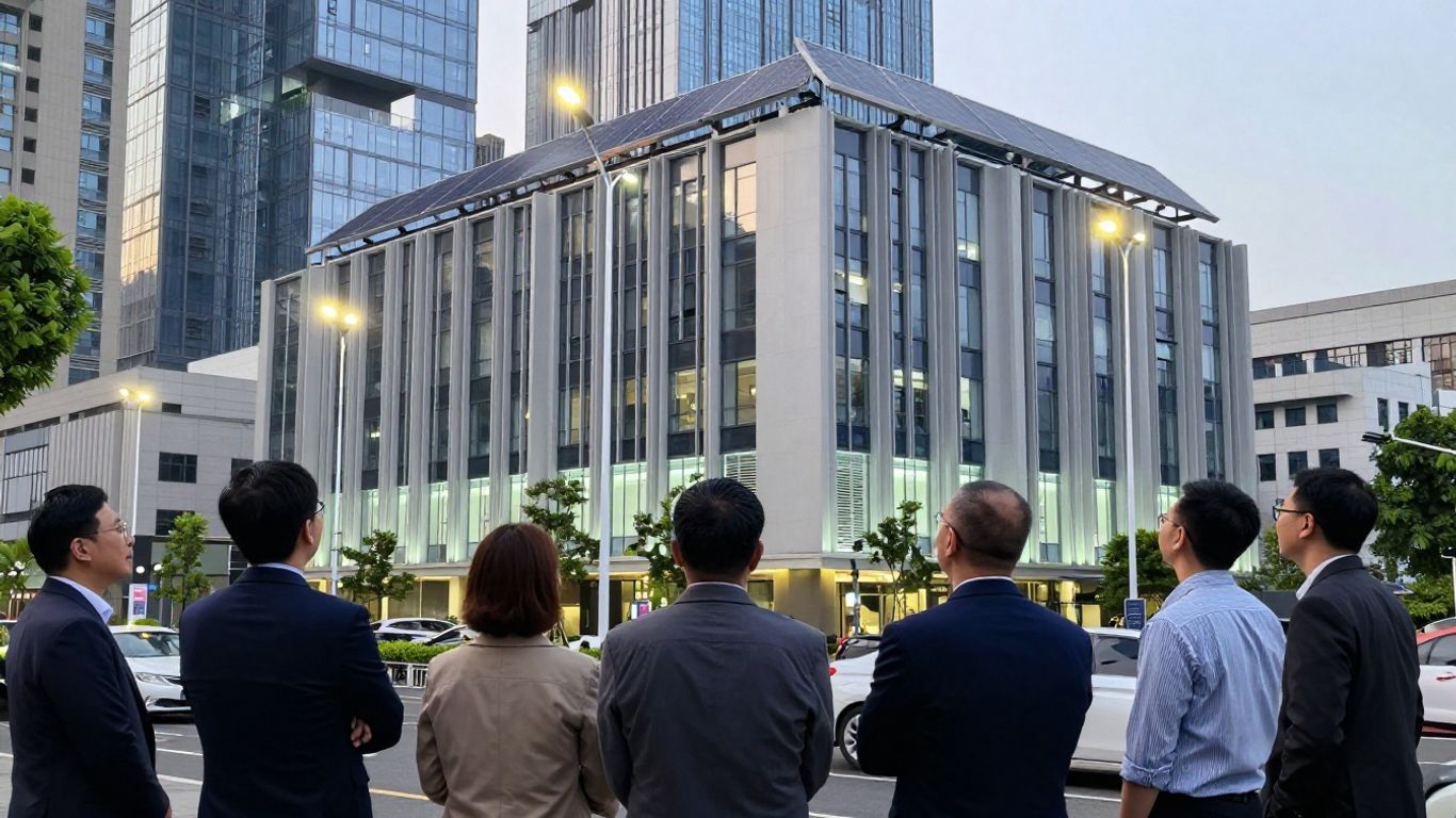 City infrastructure upgrades for energy efficiency and business collaboration.